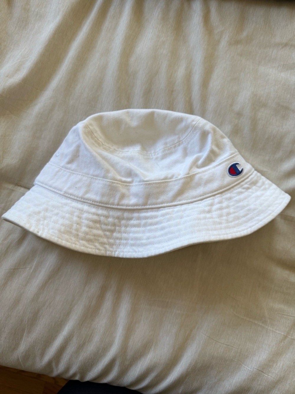 Champion Kids White Bucket Hat with Embroidered Logo